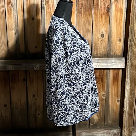 R & M Richard’s vintage cardigan lace sequins sheer blue  white 3X FIRM on PRICE - Picture 4 of 5